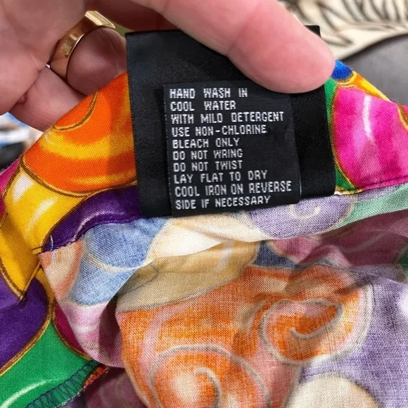 True Vintage Anthony Mark Hankins Multicolor 90’s psychedelic button up top-L - Picture 11 of 11
